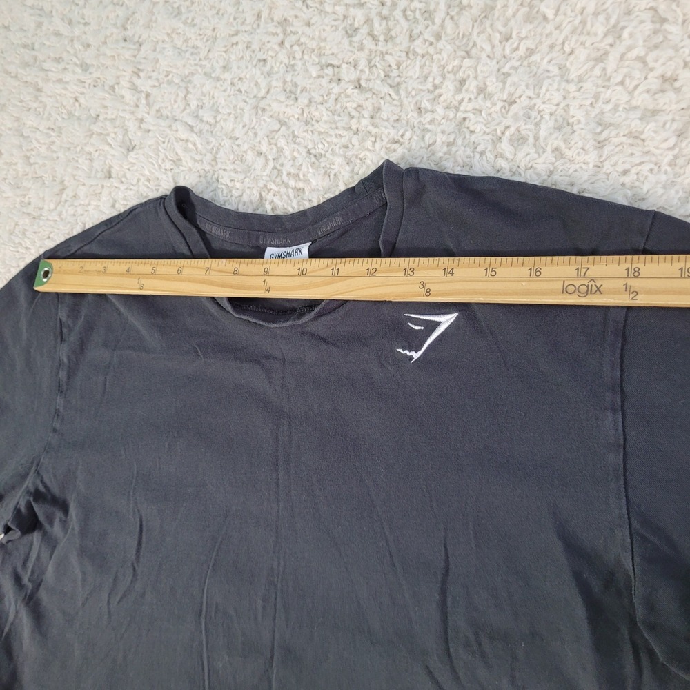 Gymshark T-Shirt Mens L Black Excellent Cotton Short Sleeve Logo A1A3J - Picture 4 of 8